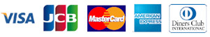 visa,JCB,MasterCard,AMEX,Diners