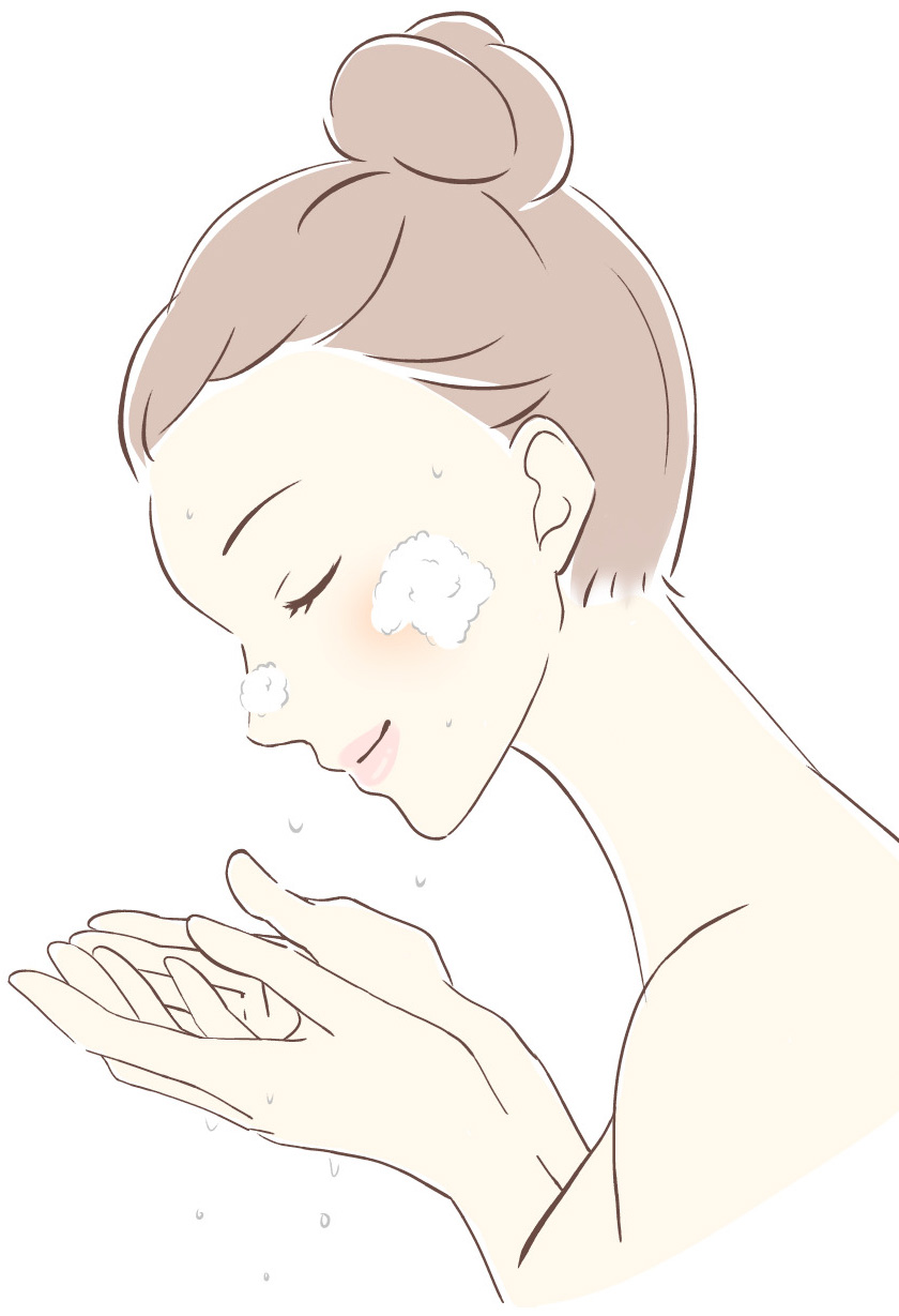 ぬるま湯で濡らすと泡立ちますので、洗顔しながら洗い流します。